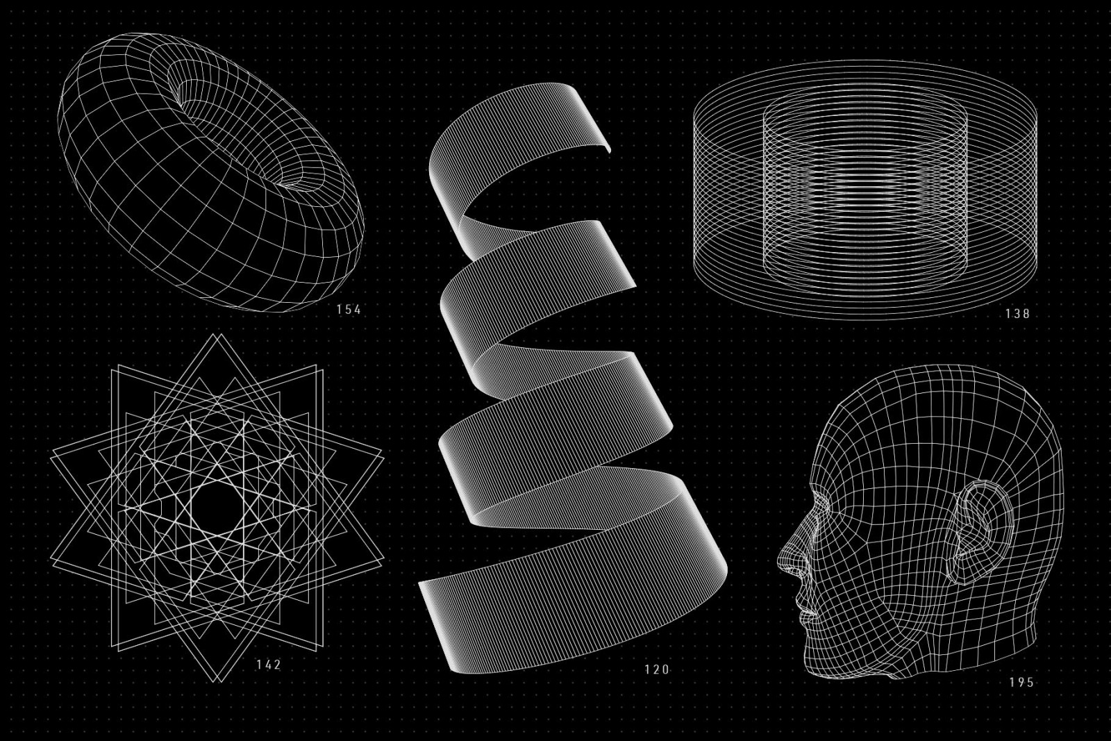 200 Vector Wireframe Shapes 200 Vector Wireframe Shapes
