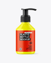 Glossy Cosmetic Bottle with Pump Mockup Glossy Cosmetic Bottle with Pump Mockup