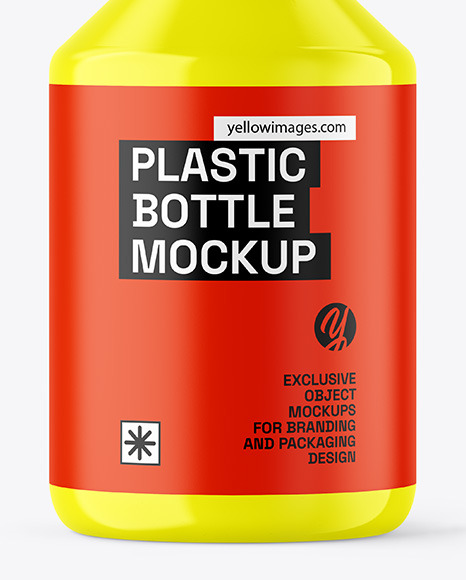 Glossy Cosmetic Bottle with Pump Mockup