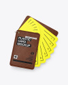 Plastic Cards Stack w/ Leather Tag Mockup