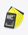 Plastic Cards Stack w/ Leather Tag Mockup