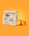 Kraft Bag With Oranges Mockup