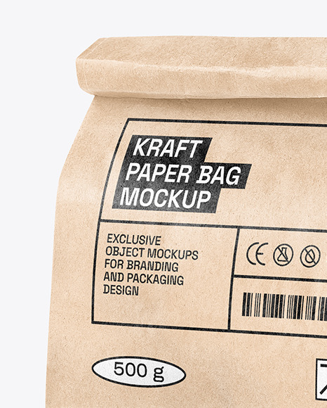 Kraft Bag With Oranges Mockup