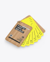 Plastic Cards Stack w/ Wooden Tag Mockup