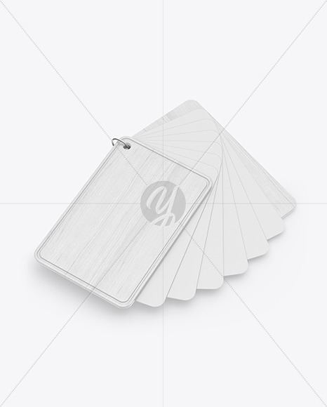 Plastic Cards Stack w/ Wooden Tag Mockup Plastic Cards Stack w/ Wooden Tag Mockup