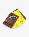 Plastic Cards Stack w/ Leather Tag Mockup