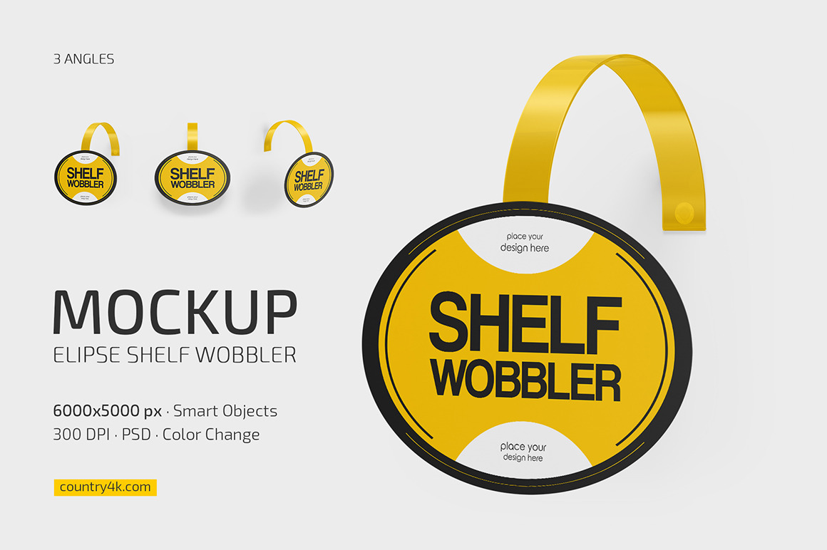 Elipse Shelf Wobbler Mockup Set