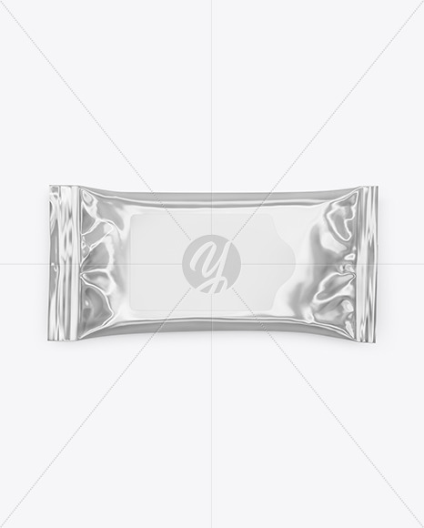 Glossy Metallic Wet Wipes Mockup