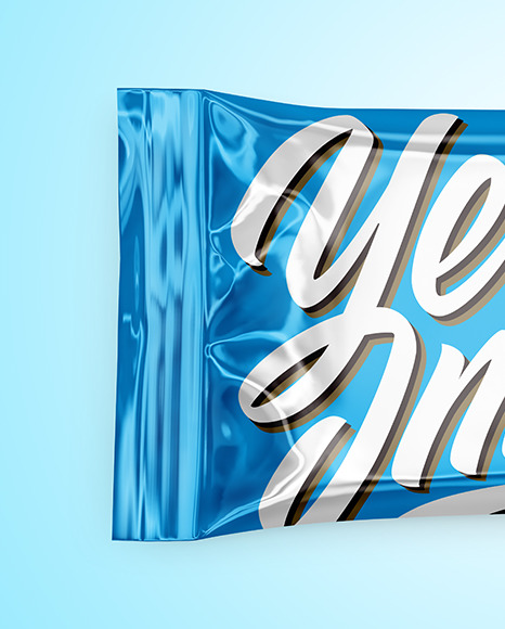 Glossy Metallic Wet Wipes Mockup