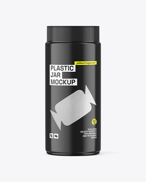 Glossy Plastic Jar Mockup