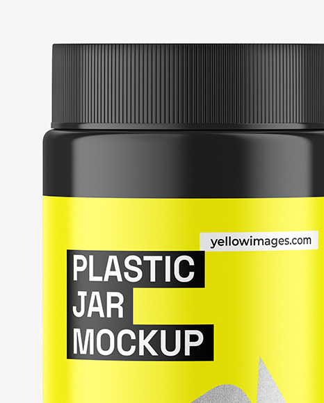 Glossy Plastic Jar Mockup