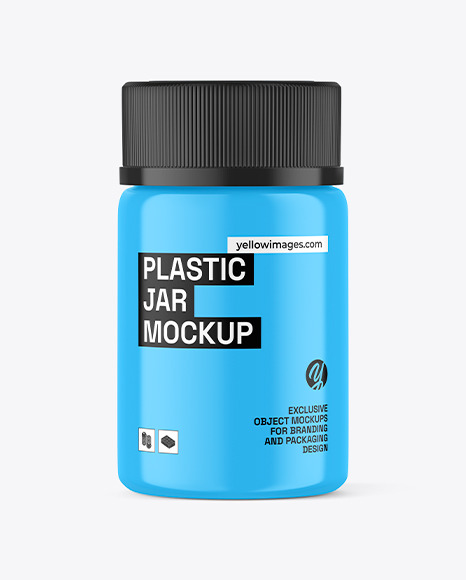 Glossy Plastic Jar Mockup