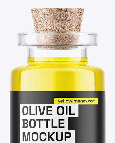 Clear Glass Olive Oil Bottle Mockup