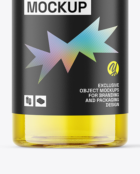 Clear Glass Olive Oil Bottle Mockup