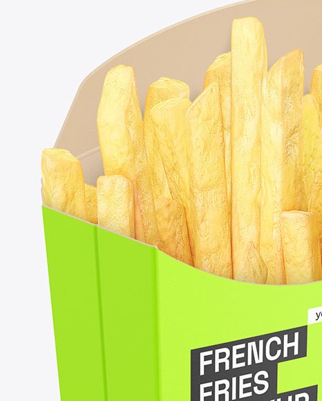 Paper French Fries Packaging Mockup