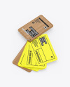 Plastic Cards Stack w/ Wooden Tag Mockup