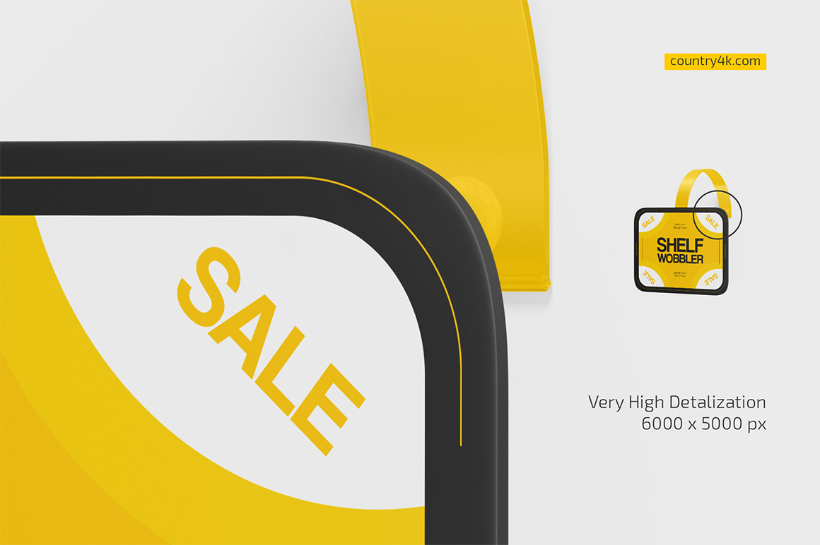 Rectangle Shelf Wobbler Mockup Set Rectangle Shelf Wobbler Mockup Set