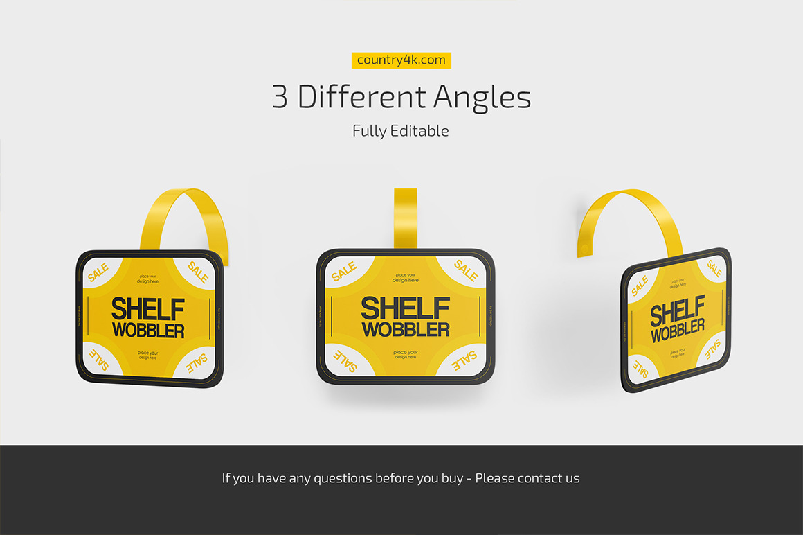Rectangle Shelf Wobbler Mockup Set Rectangle Shelf Wobbler Mockup Set