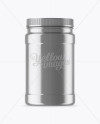 Metallic Protein Jar With Paper Label Mockup