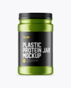 Matte Metallic Protein Jar With Paper Label Mockup Matte Metallic Protein Jar With Paper Label Mockup