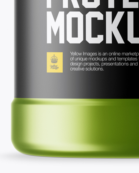 Matte Metallic Protein Jar With Paper Label Mockup Matte Metallic Protein Jar With Paper Label Mockup