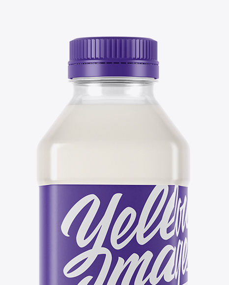 Clear PET Milk Bottle Mockup Clear PET Milk Bottle Mockup