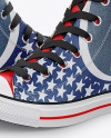 2 High-Top Canvas Sneakers Mockup - Half Side View