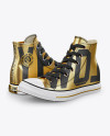 2 High-Top Canvas Sneakers Mockup - Half Side View