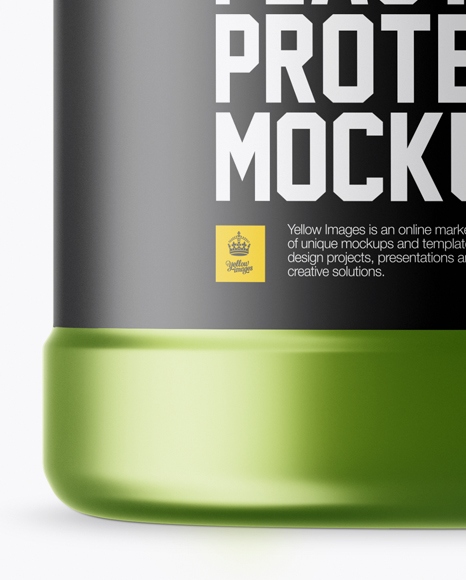 Matte Metallic Protein Jar With Paper Label Mockup