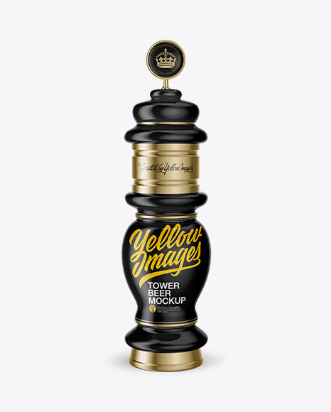 Glossy Beer Tower Moсkup - Front & Back Views