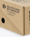 Kraft Paper Box Mockup - Half Side View (High-Angle Shot)