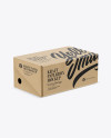 Kraft Paper Box Mockup - Half Side View (High-Angle Shot)