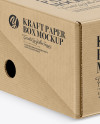 Kraft Paper Box Mockup - Half Side View (High-Angle Shot)