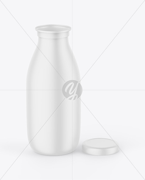 Matte Plastic Milk Bottle Mockup