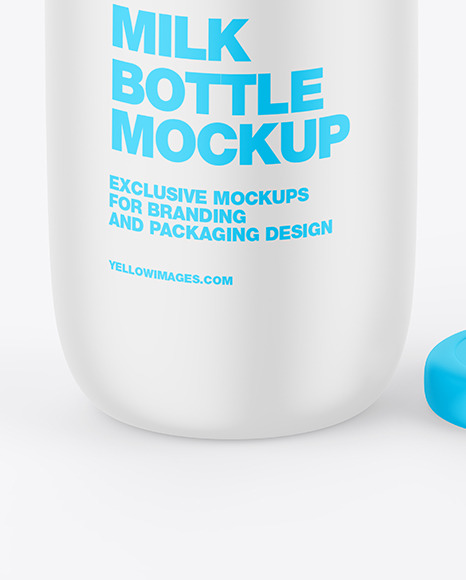 Matte Plastic Milk Bottle Mockup