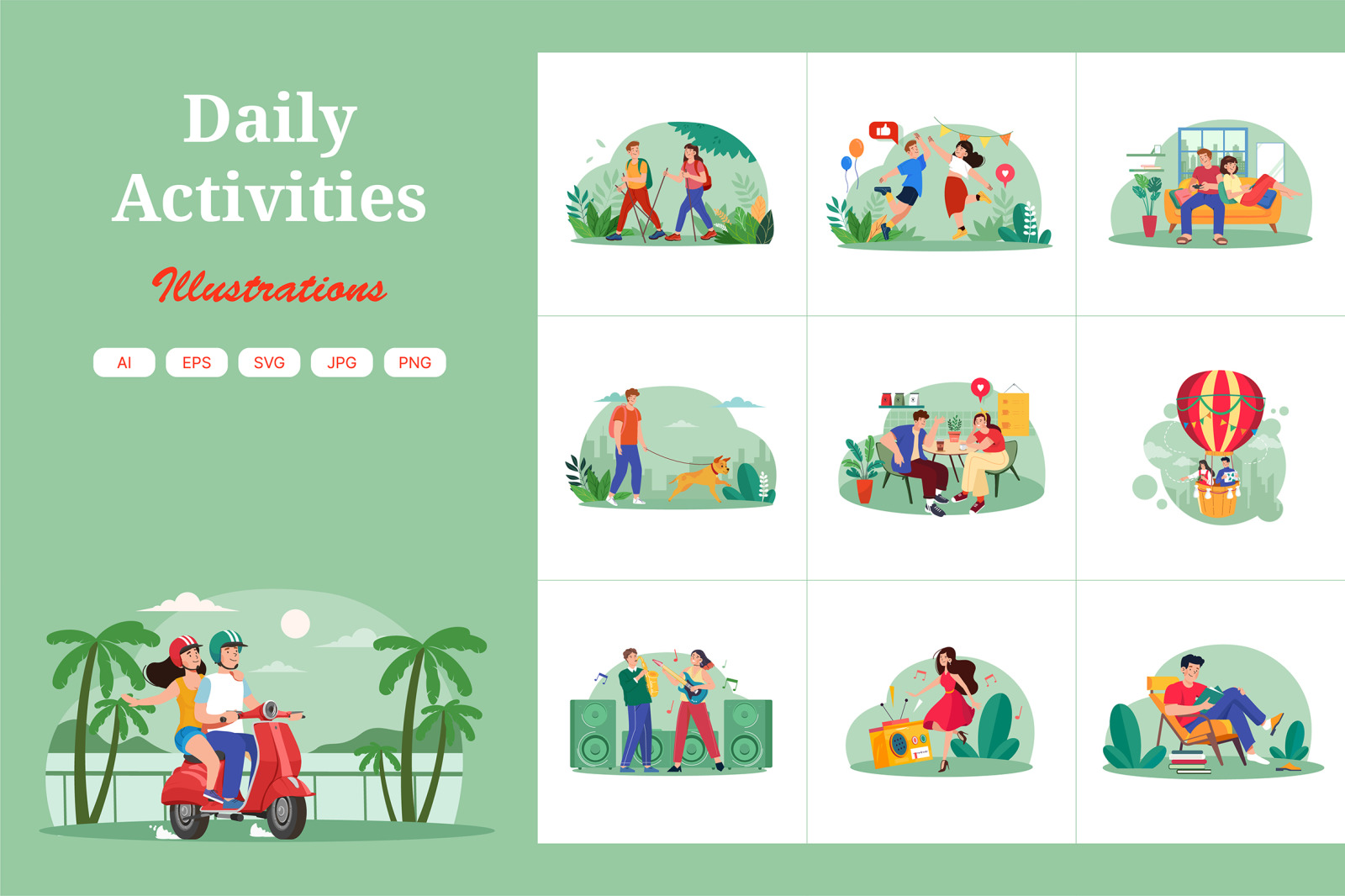 M621_Daily Activities Illustration Pack_Part 02 M621_Daily Activities Illustration Pack_Part 02