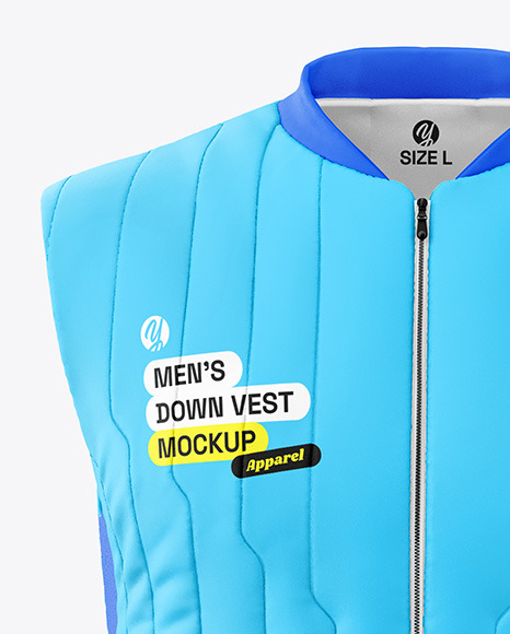 Men's Down Vest Mockup - Front View