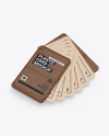 Kraft Cards Stack w/ Wooden Tag Mockup