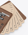 Kraft Cards Stack w/ Wooden Tag Mockup