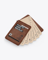 Kraft Cards Stack w/ Leather Tag Mockup