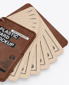 Kraft Cards Stack w/ Leather Tag Mockup