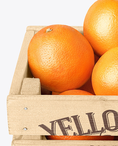 Crate With Oranges Mockup