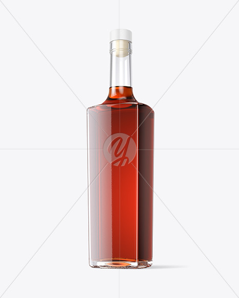 Clear Glass Cognac Bottle Mockup