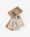 Kraft Cards Stack w/ Wooden Tag Mockup