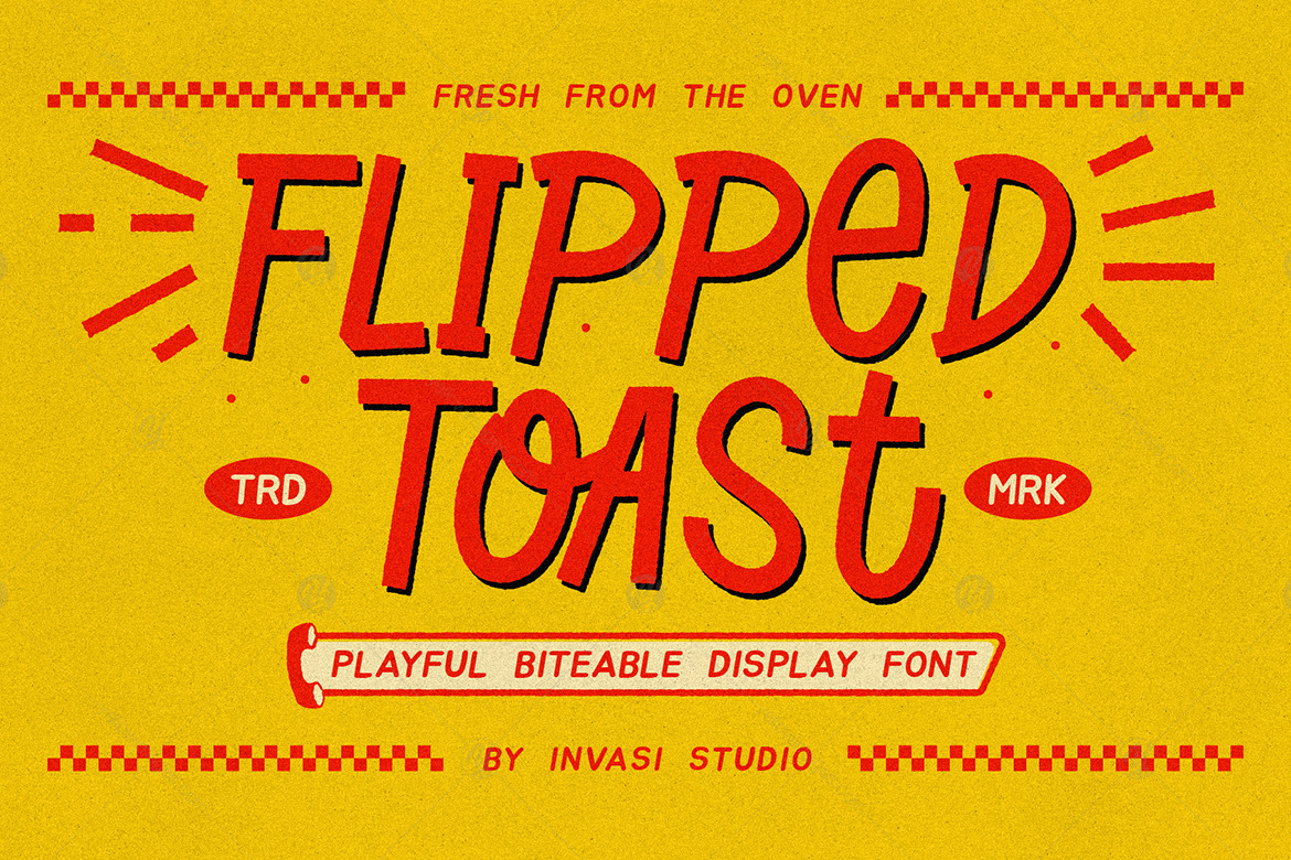 Flipped Toast - Playful Biteable Font Flipped Toast - Playful Biteable Font