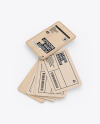 Kraft Cards Stack w/ Wooden Tag Mockup