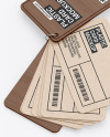 Kraft Cards Stack w/ Wooden Tag Mockup