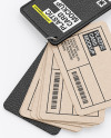 Kraft Cards Stack w/ Leather Tag Mockup