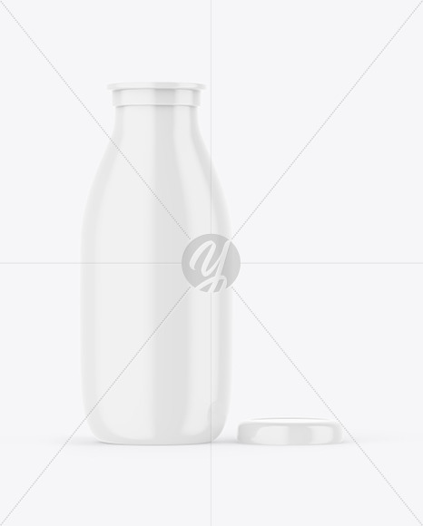 Opened Glossy Plastic Bottle Mockup