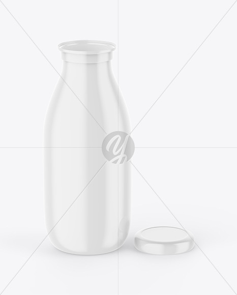 Glossy Plastic Milk Bottle Mockup